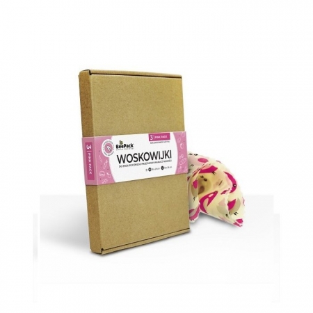 BeePack Woskowijki PINK PACK Woskowana tkanina do zawijania 3 szt.